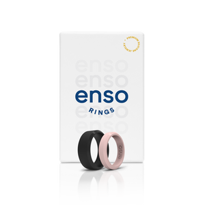 Image of Bevel 2-Ring Set Bundle - Obsidian / Pink Sand.