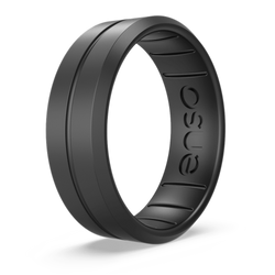 Classic Contour Silicone Ring Black Pearl