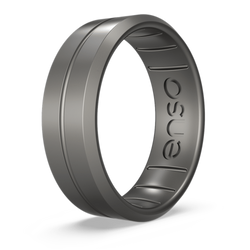 Classic Contour Silicone Ring Platinum