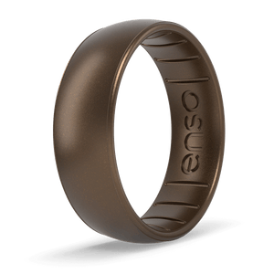 Image of Meteorite Ring - Metallic burnt umber brown.
