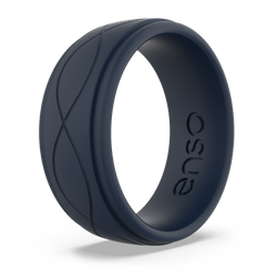 Men's Infinity Silicone Ring Navy Blue