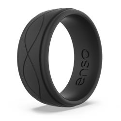 Men's Infinity Silicone Ring Obsidian